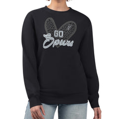 San Antonio Spurs G-III 4Her by Carl Banks Women's Leopard Heart Fleece Pullover Sweatshirt
