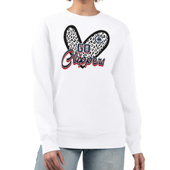 LA Clippers G-III 4Her by Carl Banks Women's Leopard Heart Fleece Pullover Sweatshirt