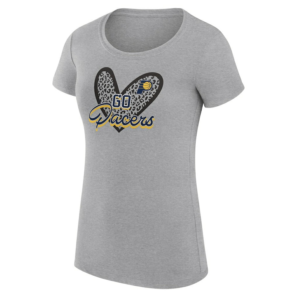 Indiana Pacers G-III 4Her by Carl Banks Women's Super-Slim Fit Lightweight Leopard Heart T-Shirt