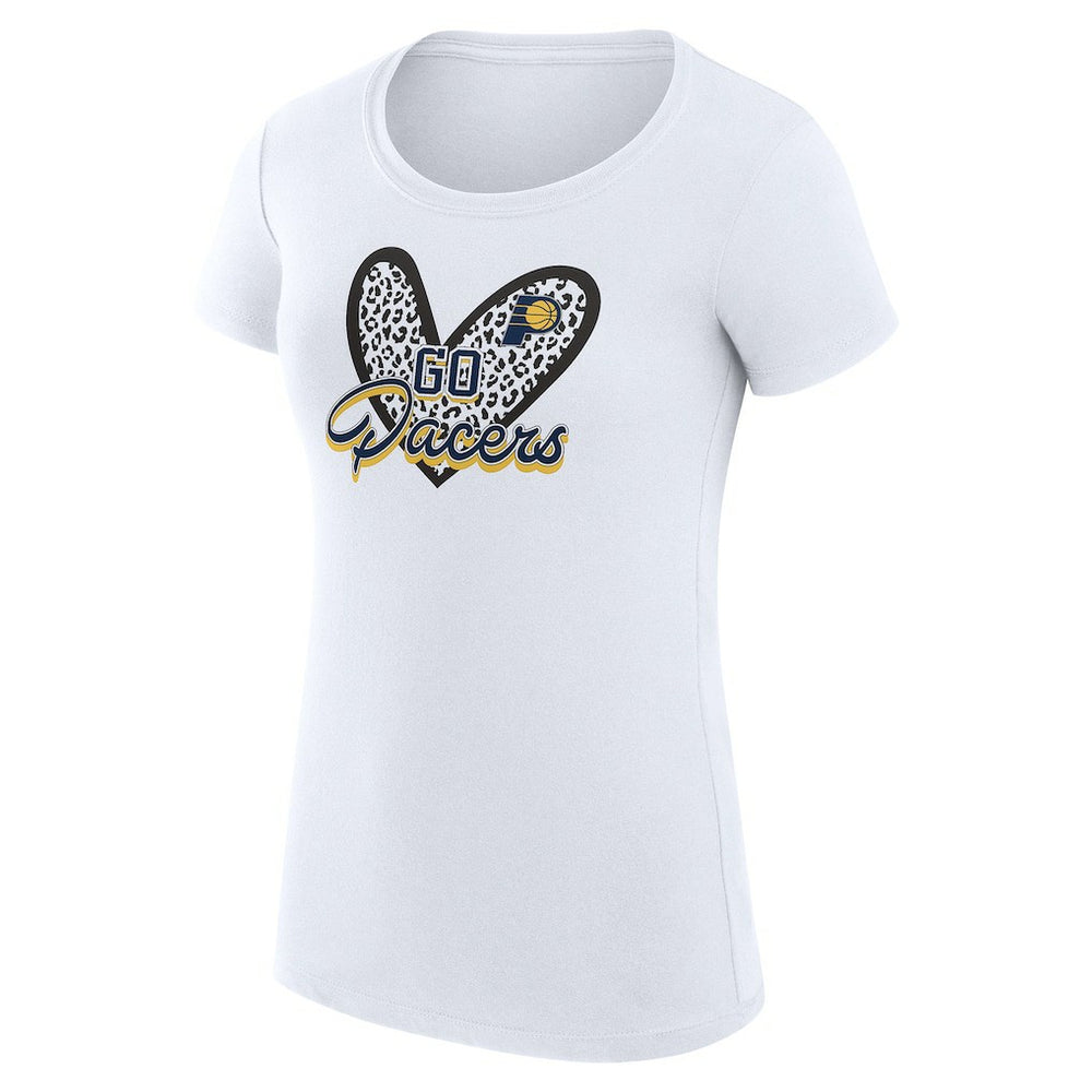 Indiana Pacers G-III 4Her by Carl Banks Women's Super-Slim Fit Lightweight Leopard Heart T-Shirt