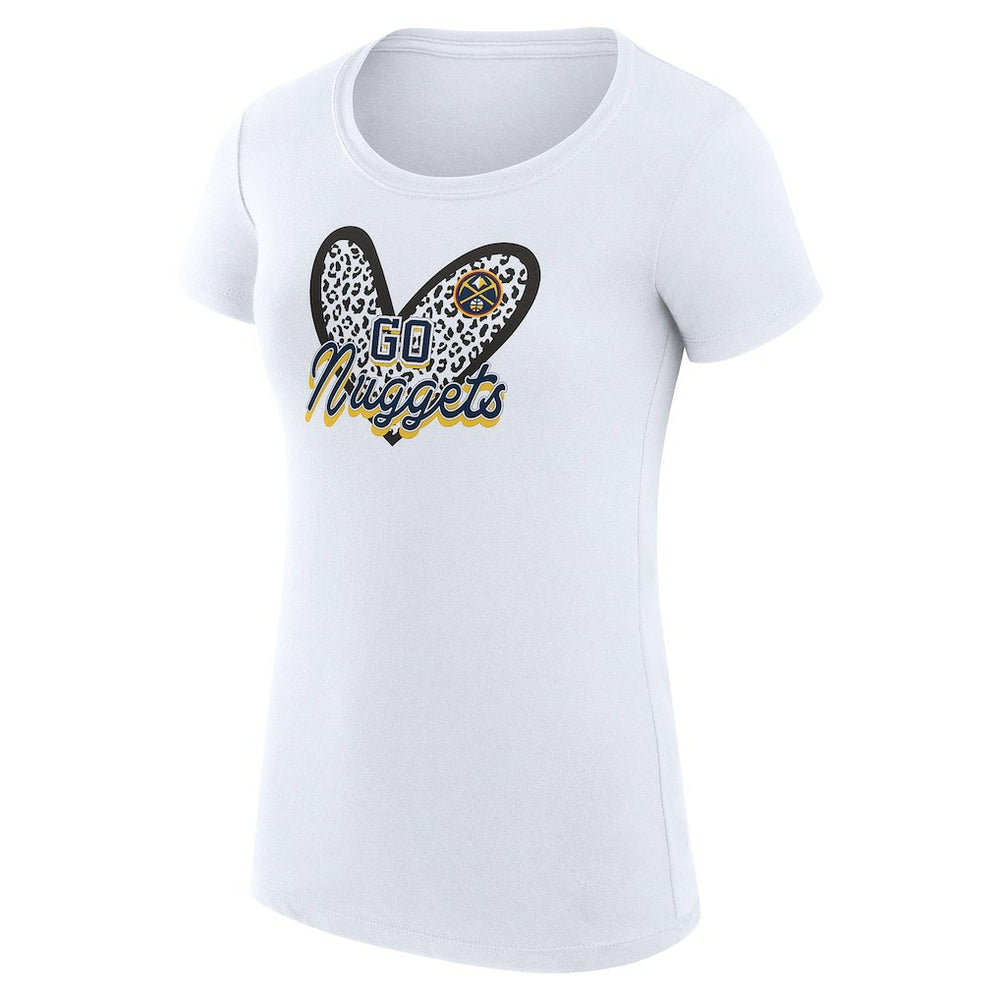 Denver Nuggets G-III 4Her by Carl Banks Women's Super-Slim Fit Lightweight Leopard Heart T-Shirt sale
