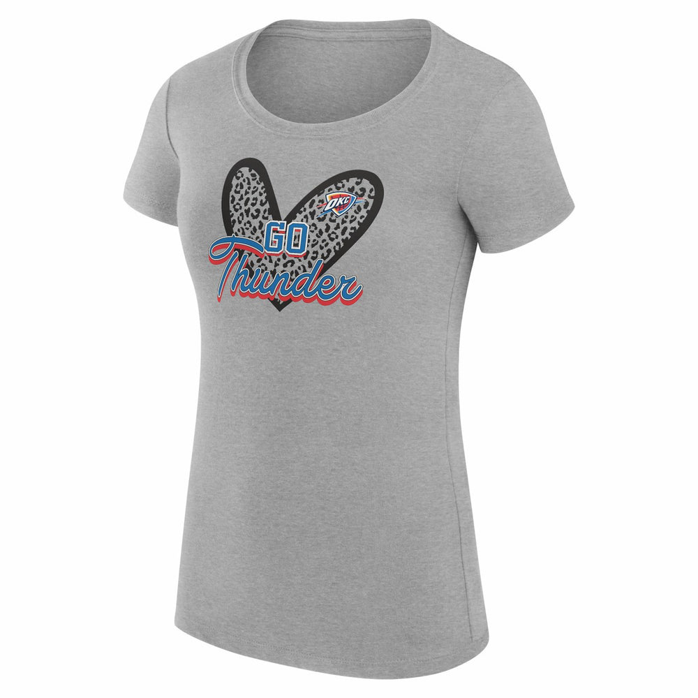 Oklahoma City Thunder G-III 4Her by Carl Banks Women's Super-Slim Fit Lightweight Leopard Heart T-Shirt