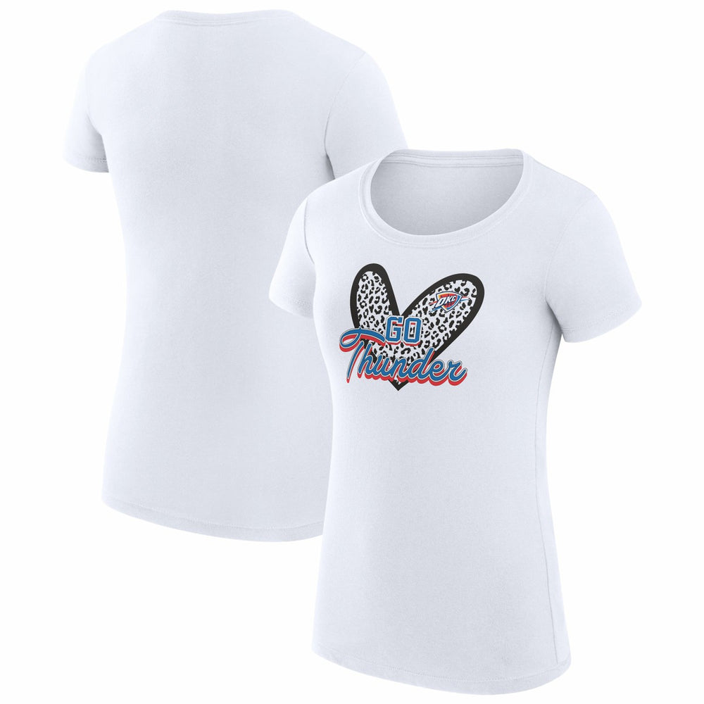 Oklahoma City Thunder G-III 4Her by Carl Banks Women's Super-Slim Fit Lightweight Leopard Heart T-Shirt