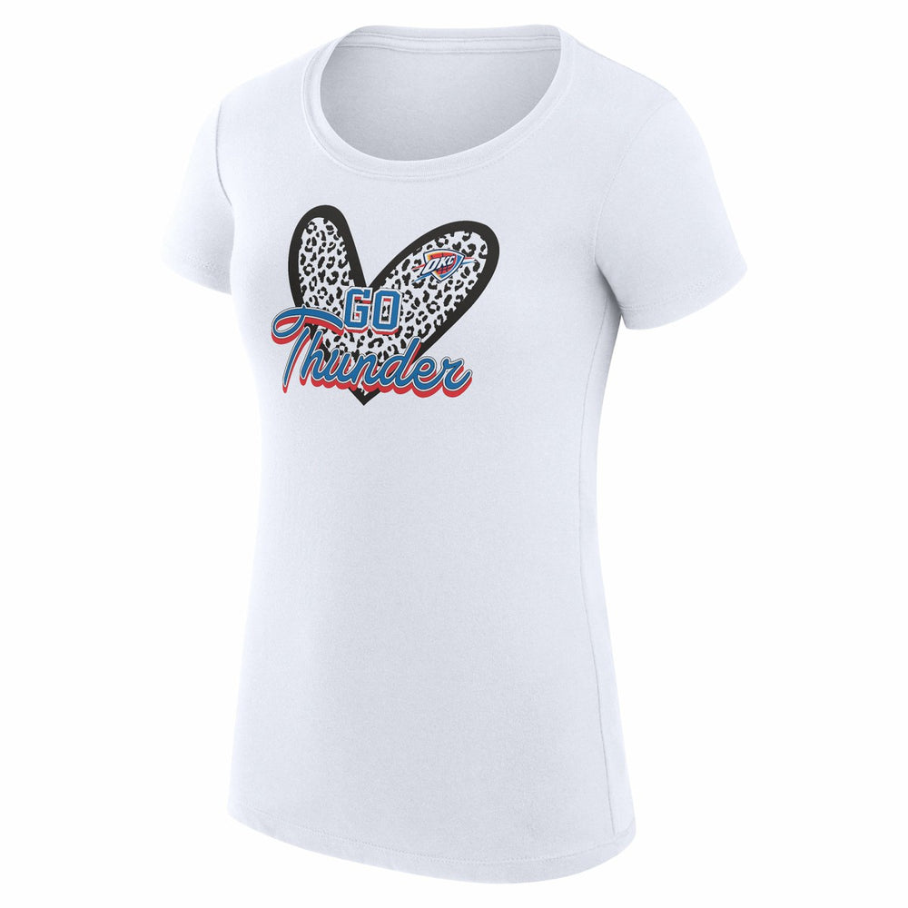 Oklahoma City Thunder G-III 4Her by Carl Banks Women's Super-Slim Fit Lightweight Leopard Heart T-Shirt