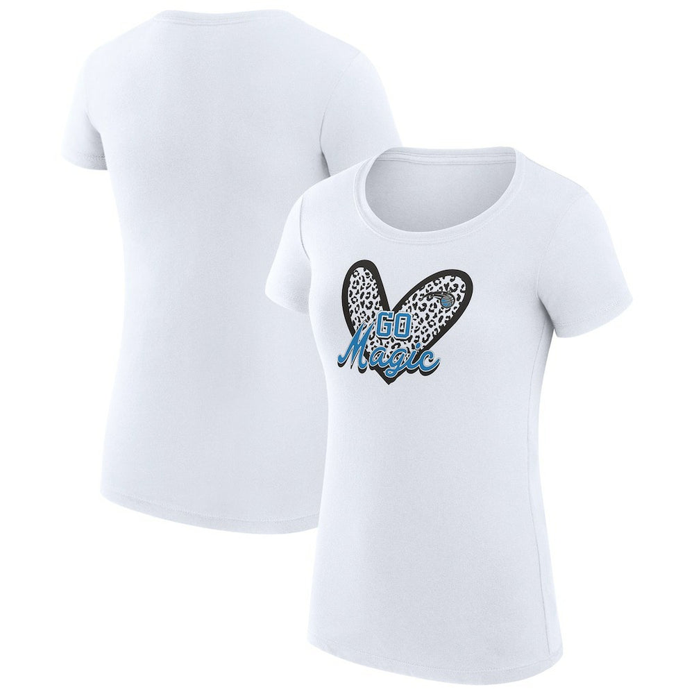 Orlando Magic G-III 4Her by Carl Banks Women's Super-Slim Fit Lightweight Leopard Heart T-Shirt