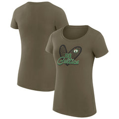 Boston Celtics G-III 4Her by Carl Banks Women's Super-Slim Fit Lightweight Leopard Heart T-Shirt