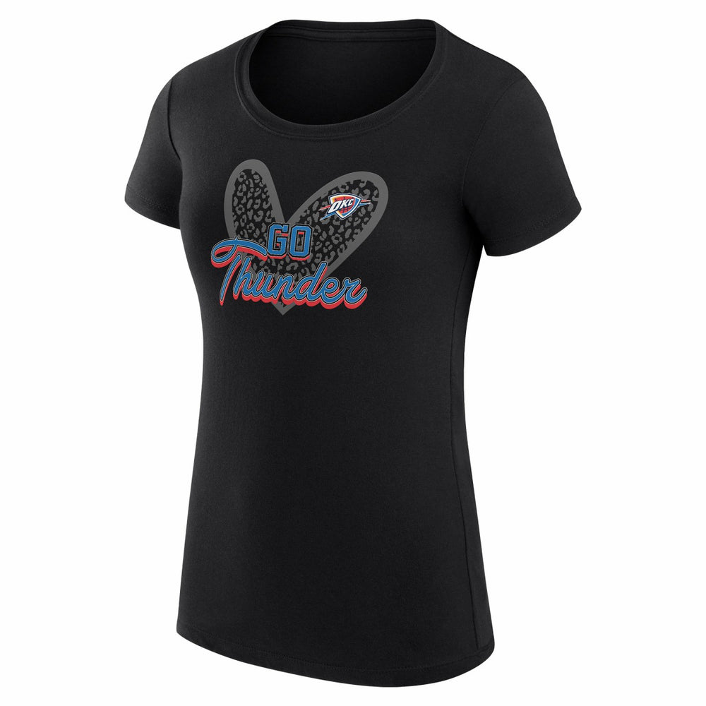 Oklahoma City Thunder G-III 4Her by Carl Banks Women's Super-Slim Fit Lightweight Leopard Heart T-Shirt