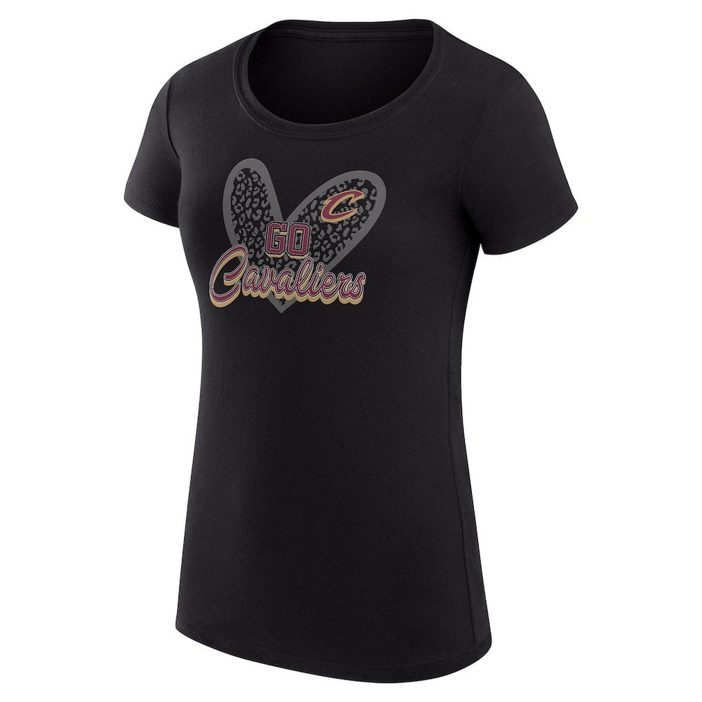 Cleveland Cavaliers G-III 4Her by Carl Banks Women's Super-Slim Fit Lightweight Leopard Heart T-Shirt sale