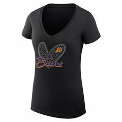 Phoenix Suns G-III 4Her by Carl Banks Women's Super-Slim Fit Lightweight Leopard Heart V-Neck T-Shirt