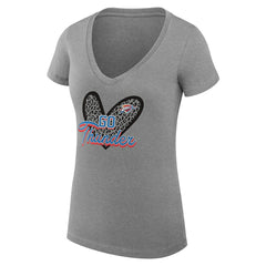Oklahoma City Thunder G-III 4Her by Carl Banks Women's Super-Slim Fit Lightweight Leopard Heart V-Neck T-Shirt