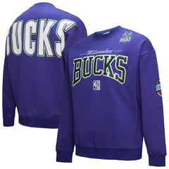 Mitchell & Ness Milwaukee Bucks Hardwood Classics There & Back 2.0 Vintage Pullover Sweatshirt