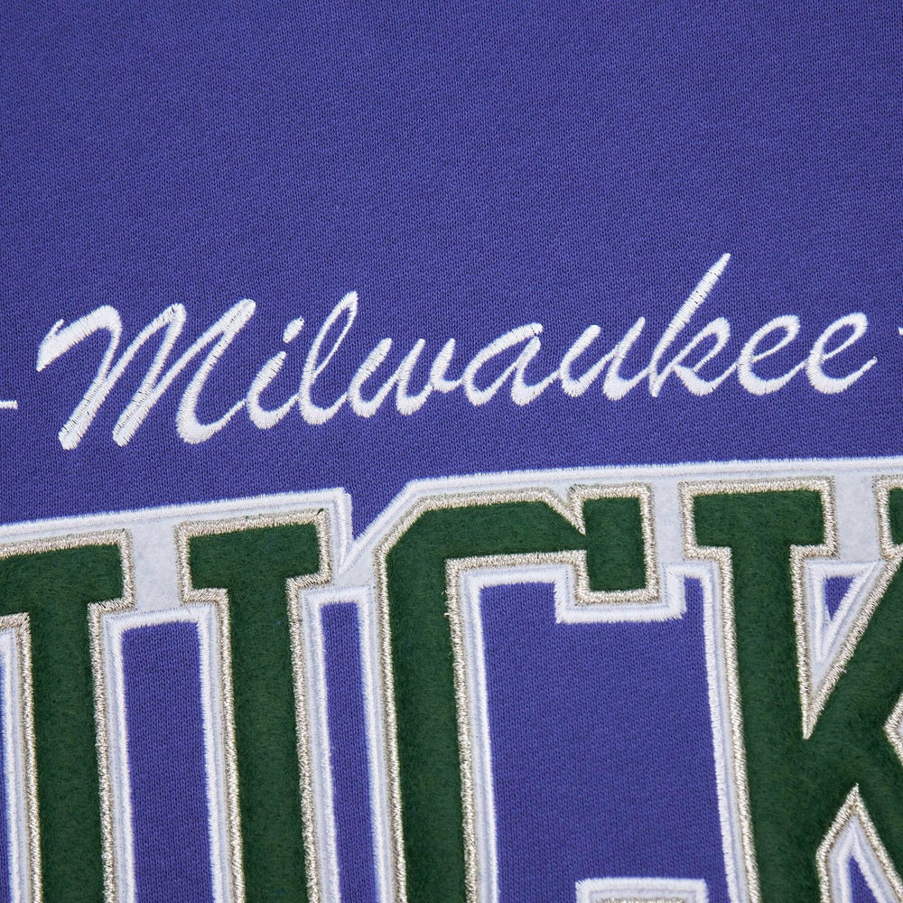 Mitchell & Ness Milwaukee Bucks Hardwood Classics There & Back 2.0 Vintage Pullover Sweatshirt