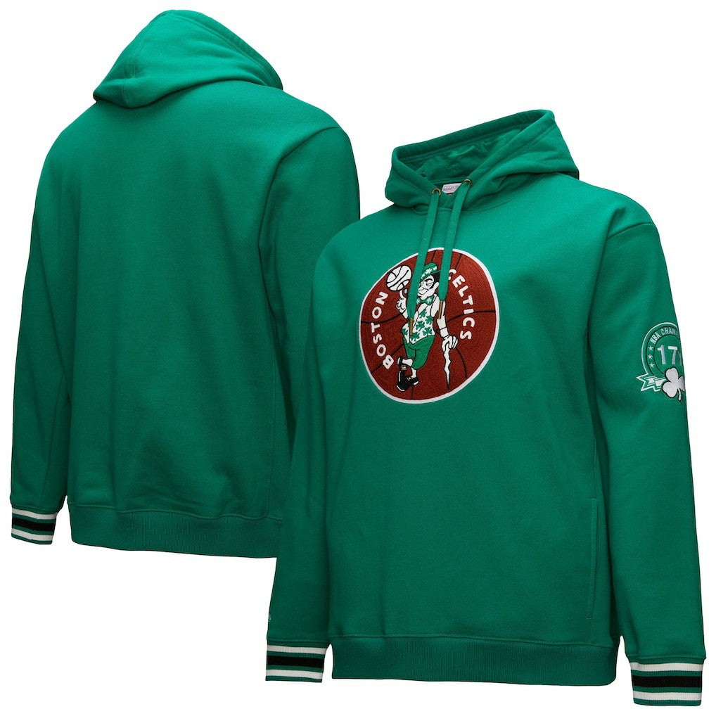 Mitchell & Ness Boston Celtics Chainstitch Applique Vintage Heavyweight Pullover Hoodie