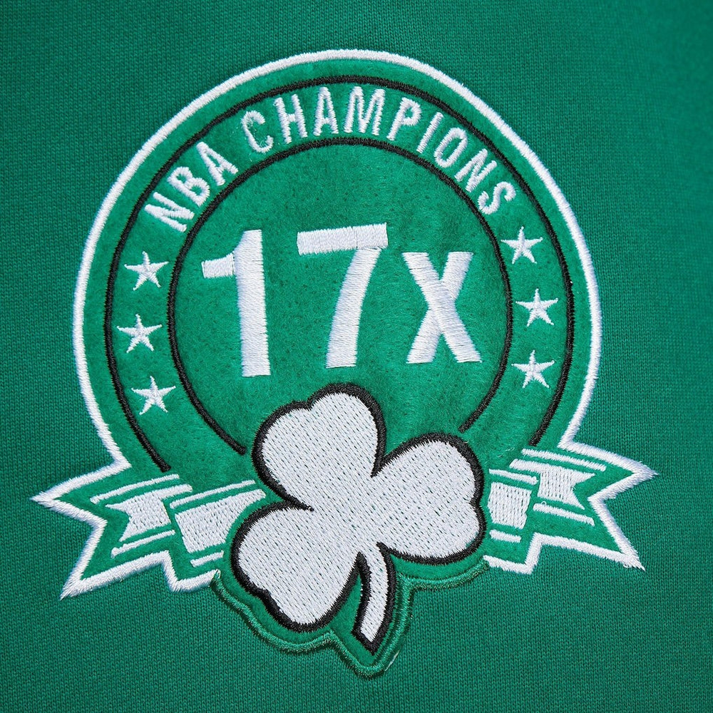 Mitchell & Ness Boston Celtics Chainstitch Applique Vintage Heavyweight Pullover Hoodie