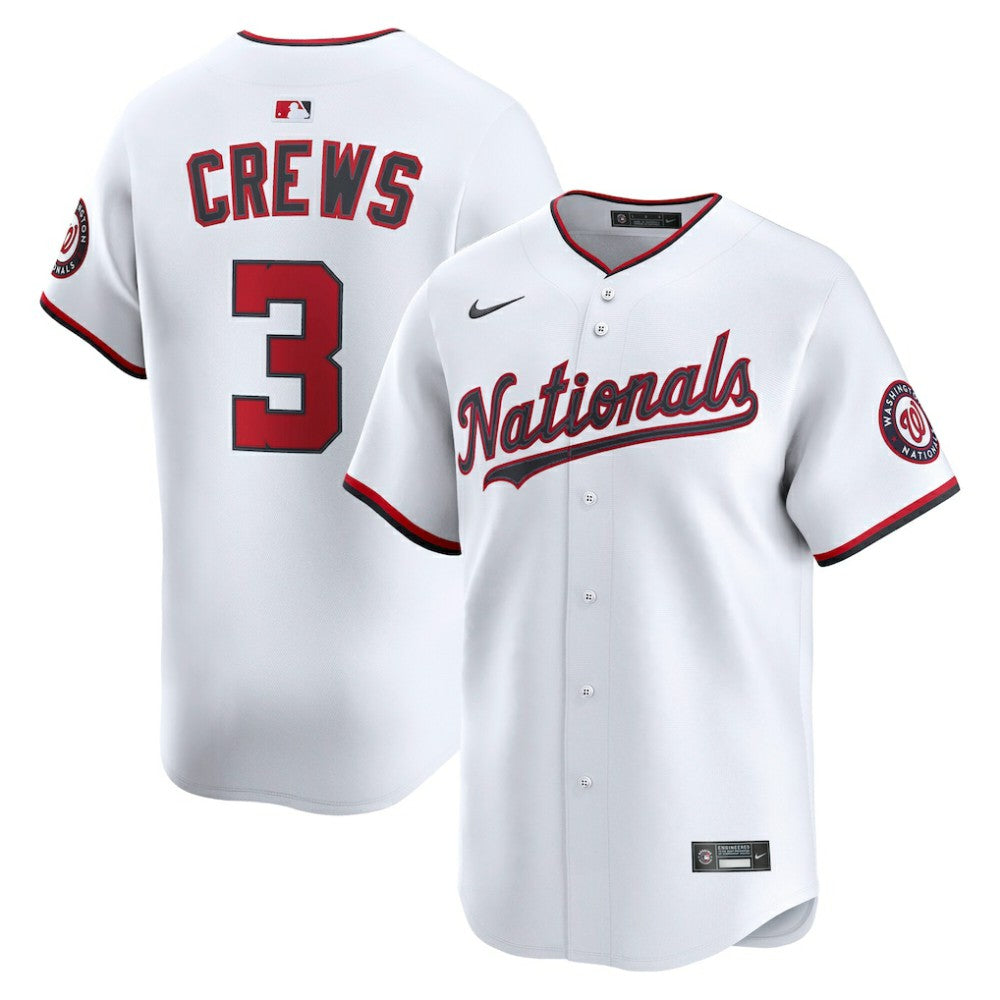 White Dylan Crews Washington Nationals Nike Home Limited Player Jersey