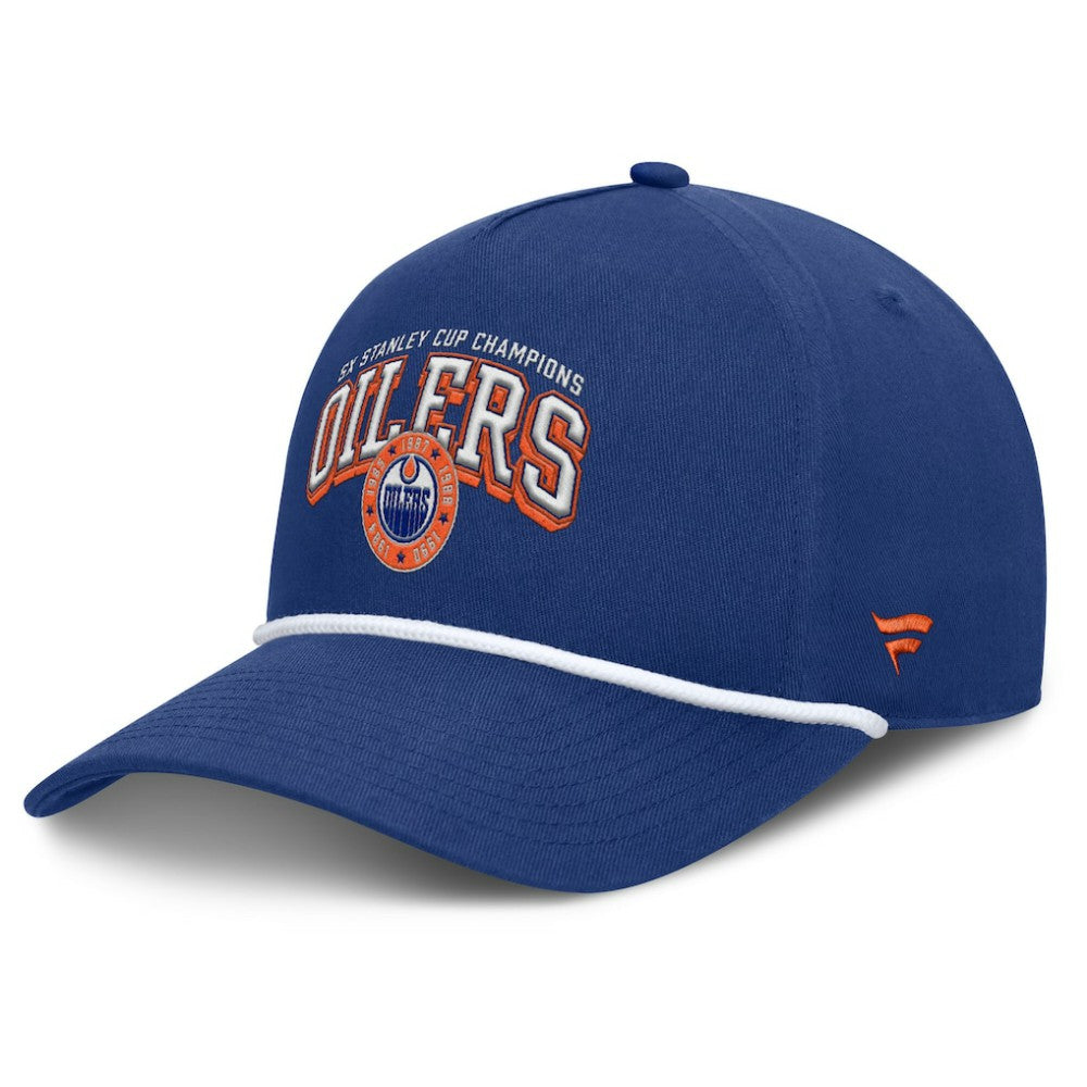 NHL Edmonton Oilers Fanatics Decades Collection A-Frame Rope Adjustable Hat
