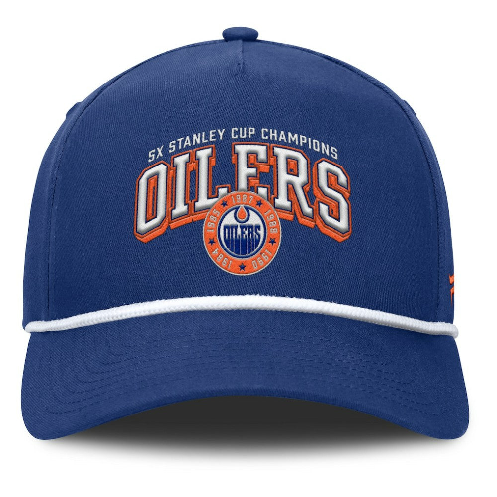 NHL Edmonton Oilers Fanatics Decades Collection A-Frame Rope Adjustable Hat