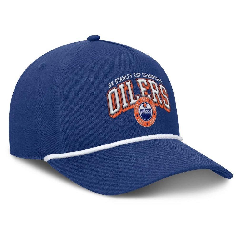 NHL Edmonton Oilers Fanatics Decades Collection A-Frame Rope Adjustable Hat