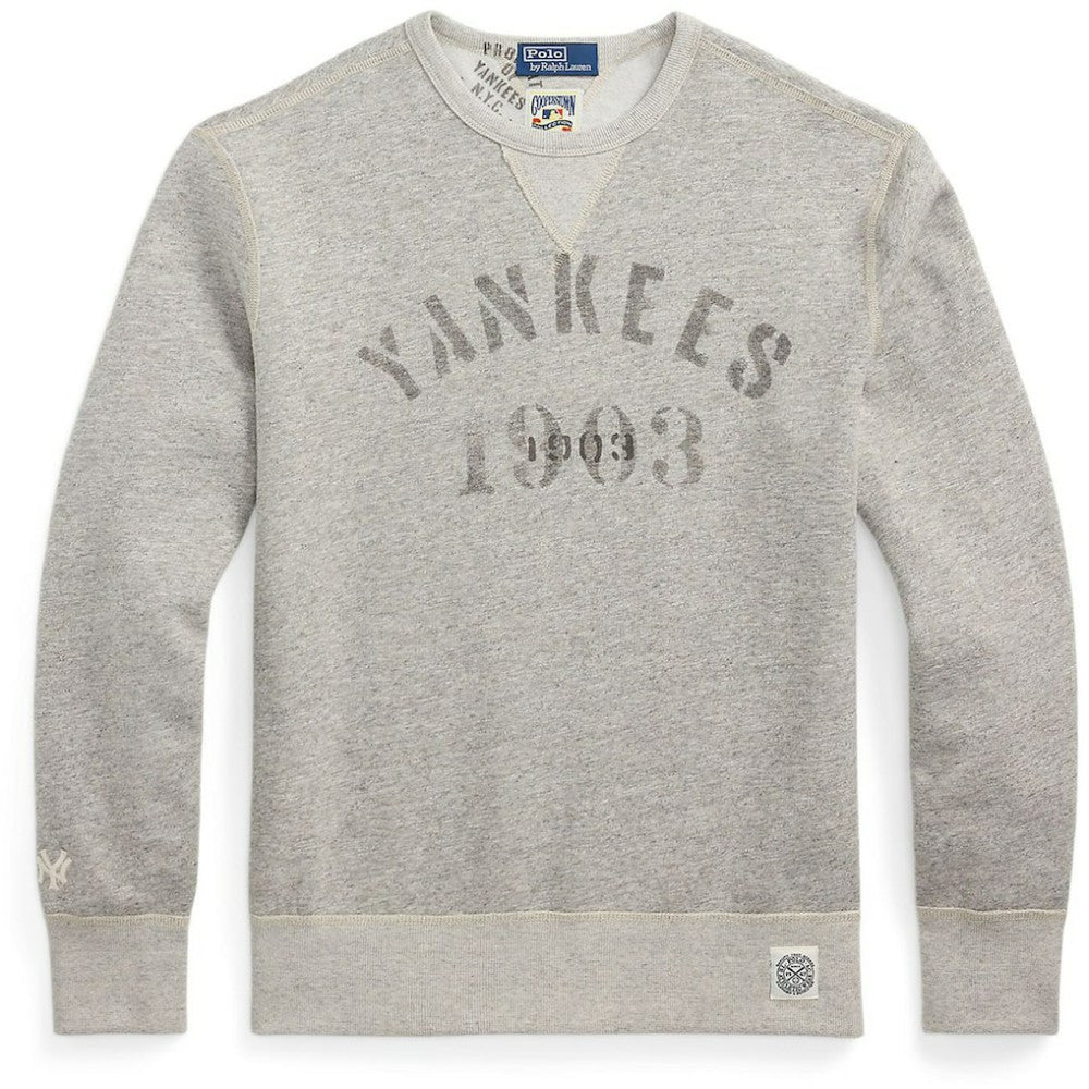 Heather Gray New York Yankees Polo Ralph Lauren Pullover Sweatshirt