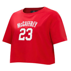 Christian McCaffrey  Pro Standard Women's Player Name & Number Cropped Boxy T-Shirt - San Francisco 49ers T-shirts
