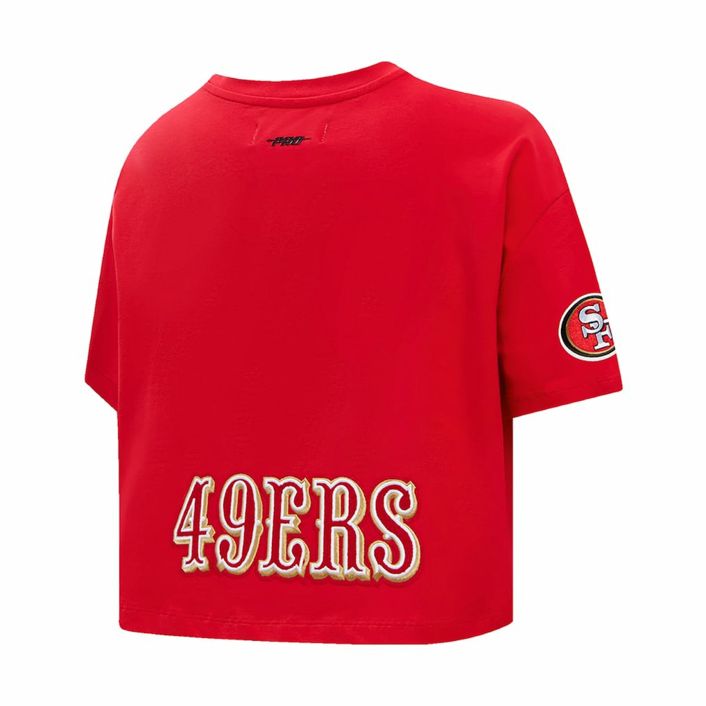 Christian McCaffrey  Pro Standard Women's Player Name & Number Cropped Boxy T-Shirt - San Francisco 49ers T-shirts