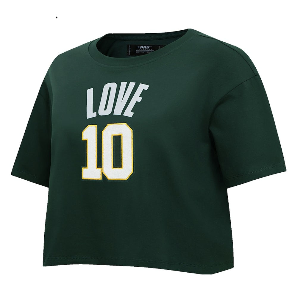 Jordan Love  Pro Standard Women's Player Name & Number Cropped Boxy T-Shirt - Green Bay Packers T-shirts