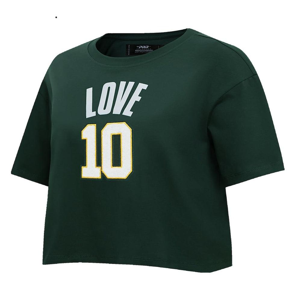 Jordan Love  Pro Standard Women's Player Name & Number Cropped Boxy T-Shirt - Green Bay Packers T-shirts