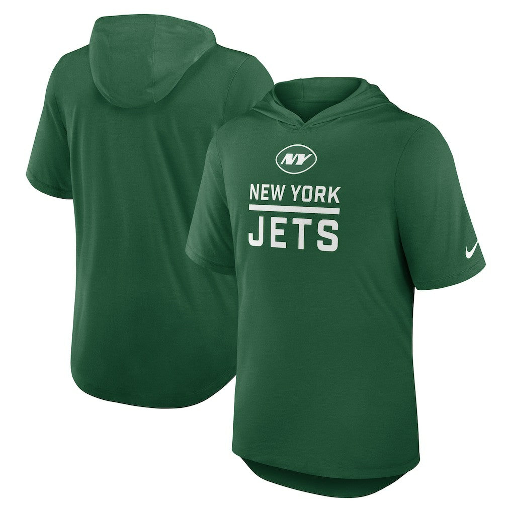 Lockup Tri-Blend Hoodie T-Shirt - New York Jets Hoodies