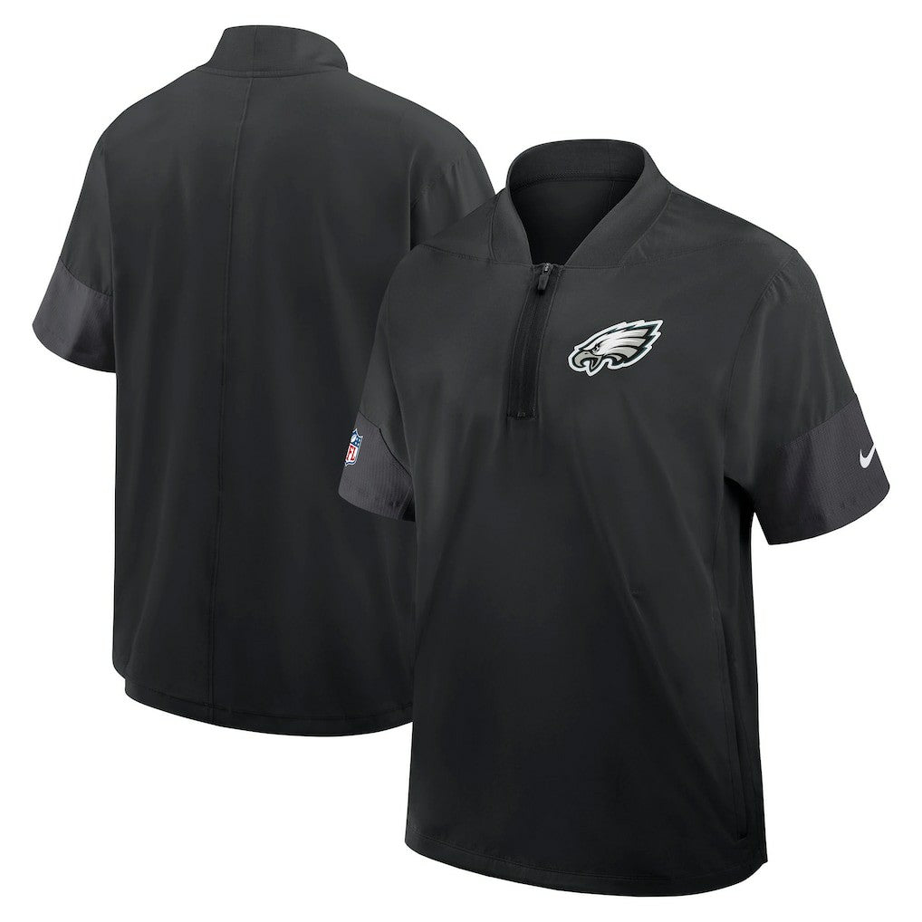 Sideline Short Sleeve Quarter-Zip Dri-FIT Coach Jacket - Philadelphia Eagles Jackets