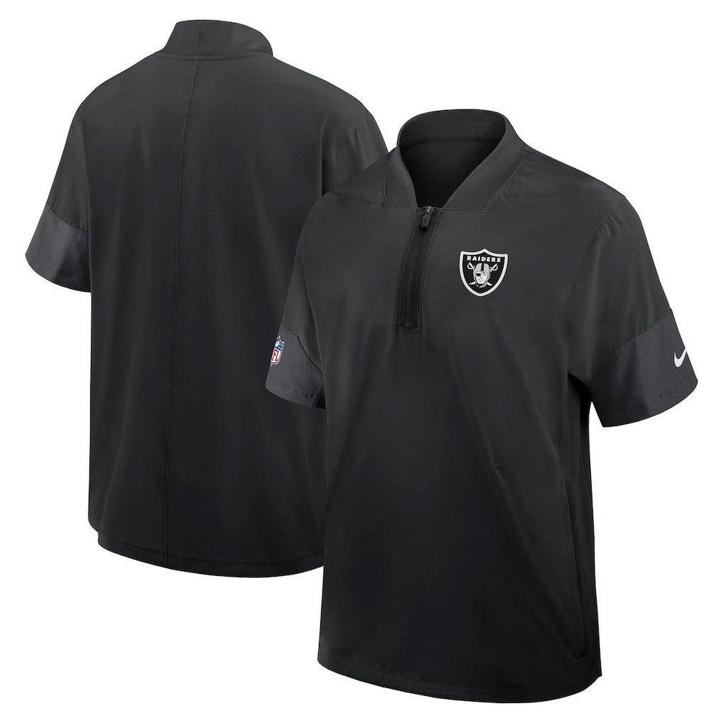 Sideline Short Sleeve Quarter-Zip Dri-FIT Coach Jacket - Las Vegas Raiders Jackets