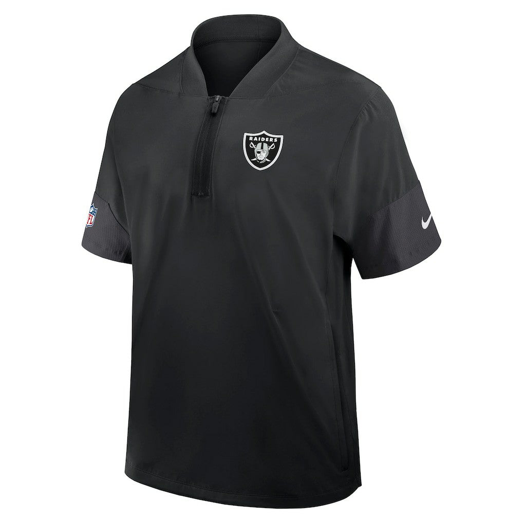 Sideline Short Sleeve Quarter-Zip Dri-FIT Coach Jacket - Las Vegas Raiders Jackets