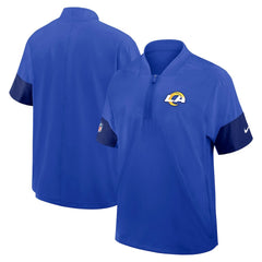 Sideline Short Sleeve Quarter-Zip Dri-FIT Coach Jacket - Los Angeles Rams Jackets