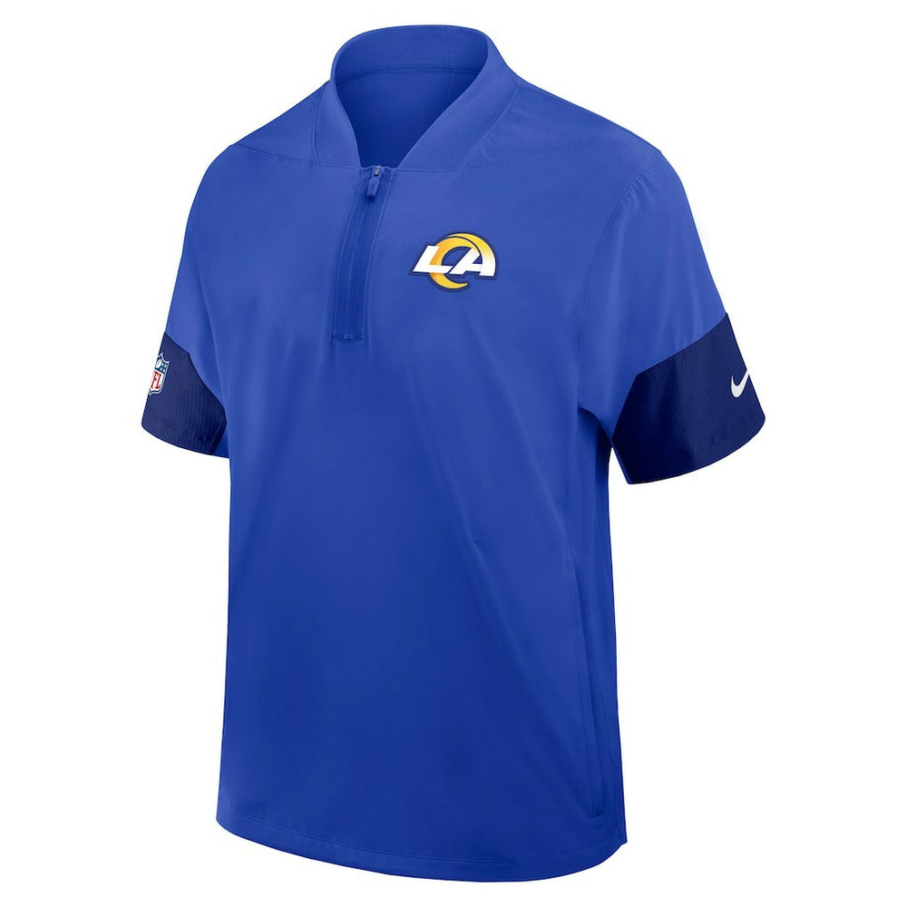 Sideline Short Sleeve Quarter-Zip Dri-FIT Coach Jacket - Los Angeles Rams Jackets