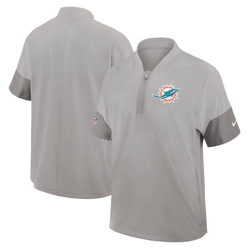 Sideline Short Sleeve Quarter-Zip Dri-FIT Coach Jacket - Miami Dolphins Jackets