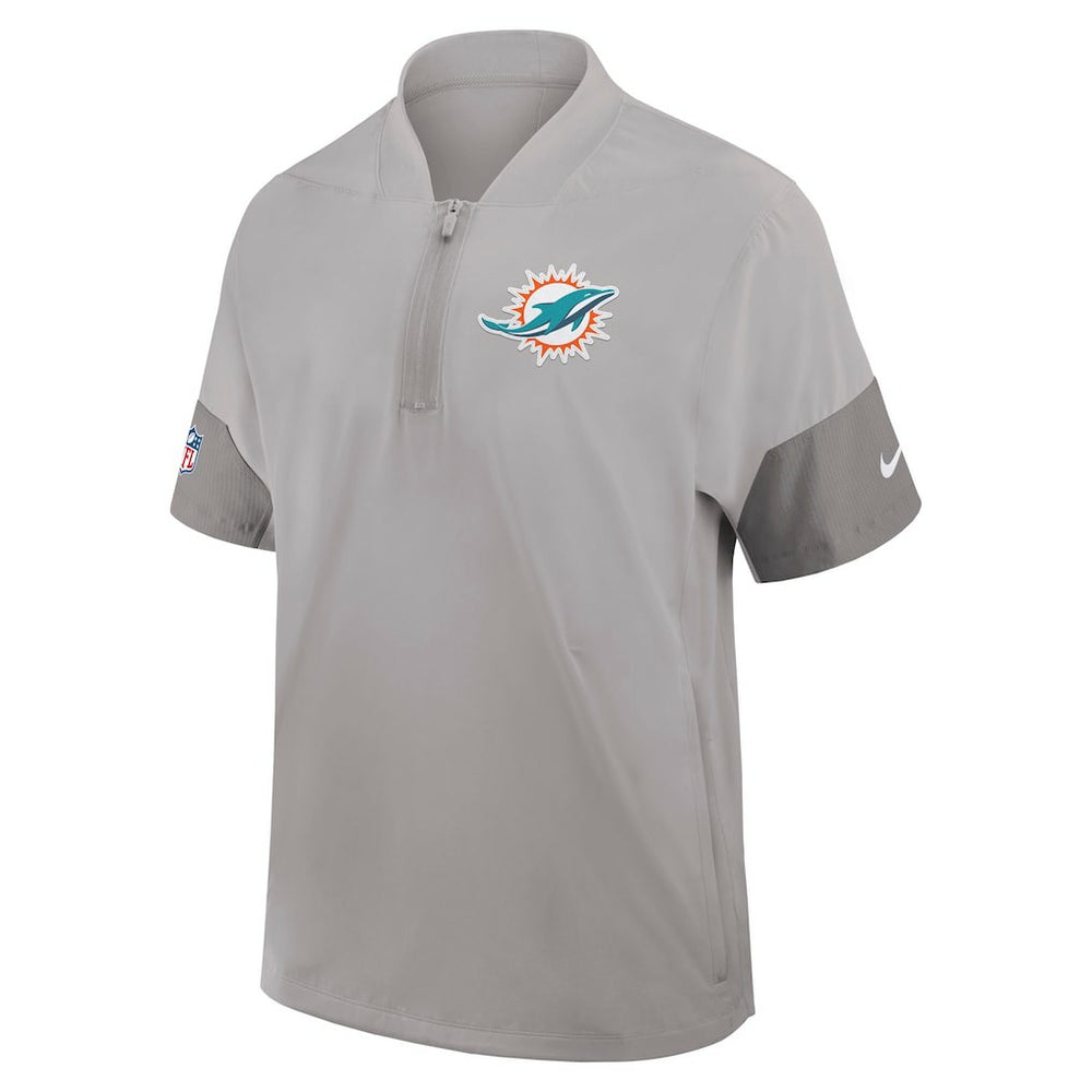 Sideline Short Sleeve Quarter-Zip Dri-FIT Coach Jacket - Miami Dolphins Jackets