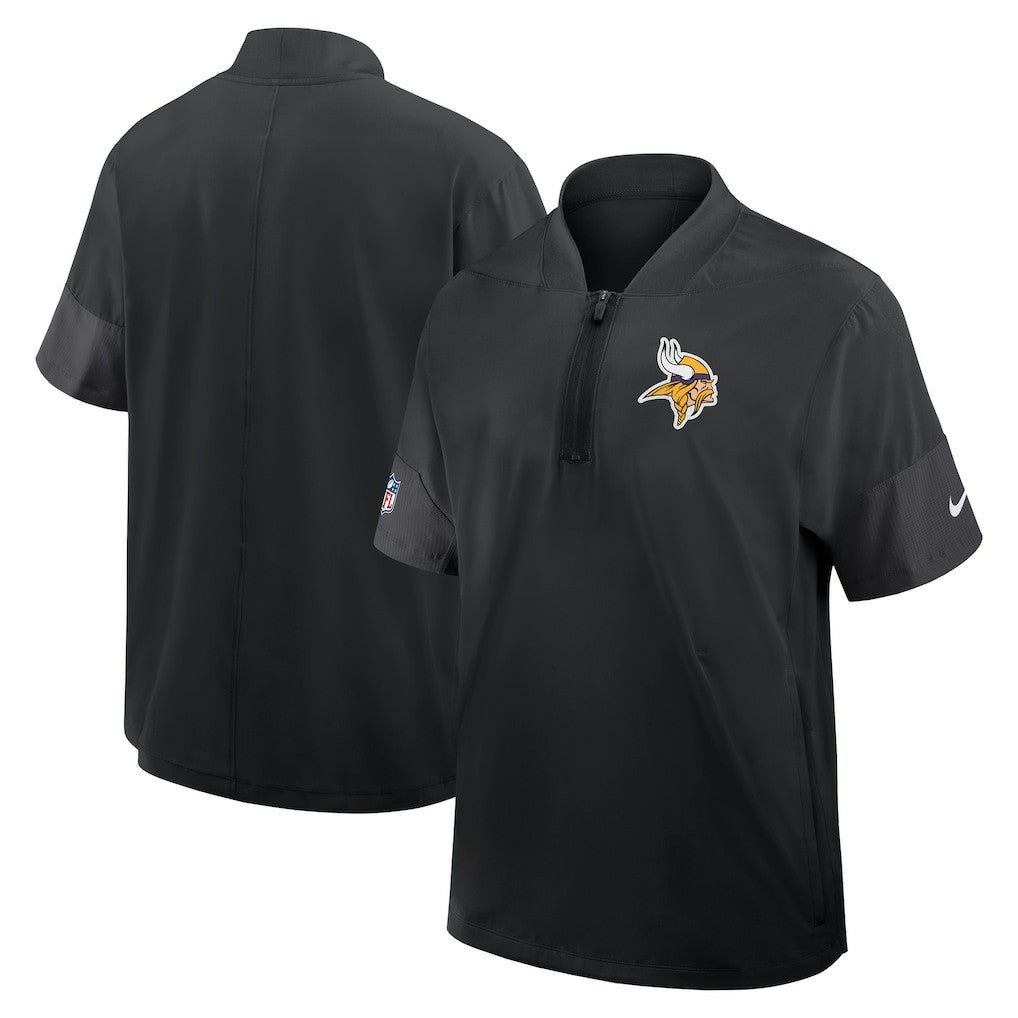 Sideline Short Sleeve Quarter-Zip Dri-FIT Coach Jacket - Minnesota Vikings Jackets