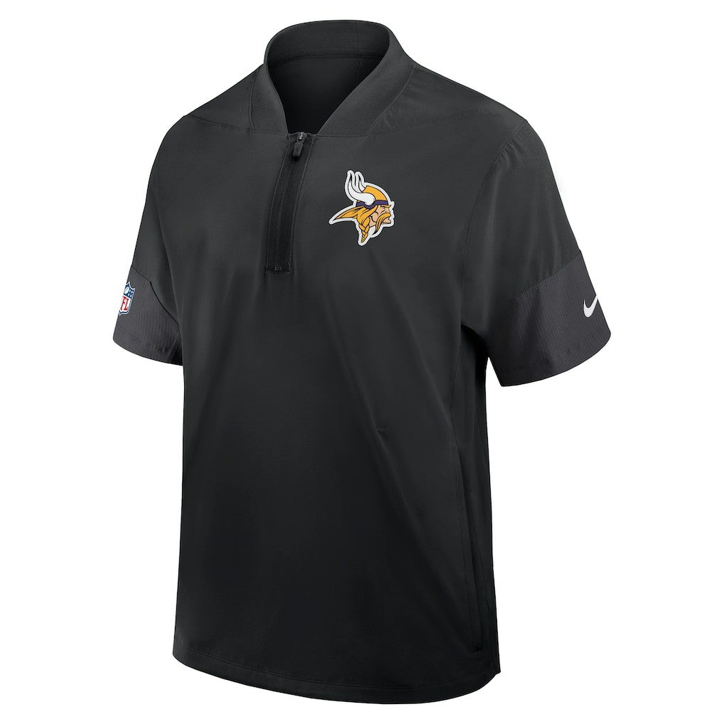Sideline Short Sleeve Quarter-Zip Dri-FIT Coach Jacket - Minnesota Vikings Jackets