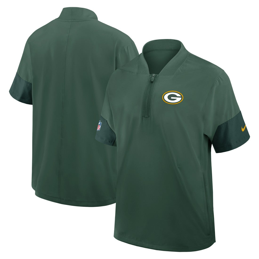 Sideline Short Sleeve Quarter-Zip Dri-FIT Coach Jacket - Green Bay Packers Jackets