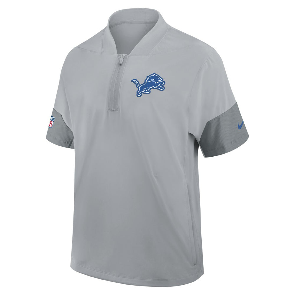 Sideline Short Sleeve Quarter-Zip Dri-FIT Coach Jacket - Detroit Lions Jackets