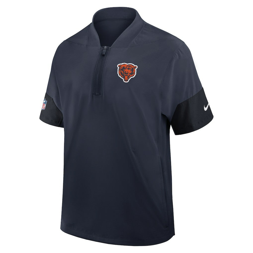 Sideline Short Sleeve Quarter-Zip Dri-FIT Coach Jacket - Chicago Bears Jackets