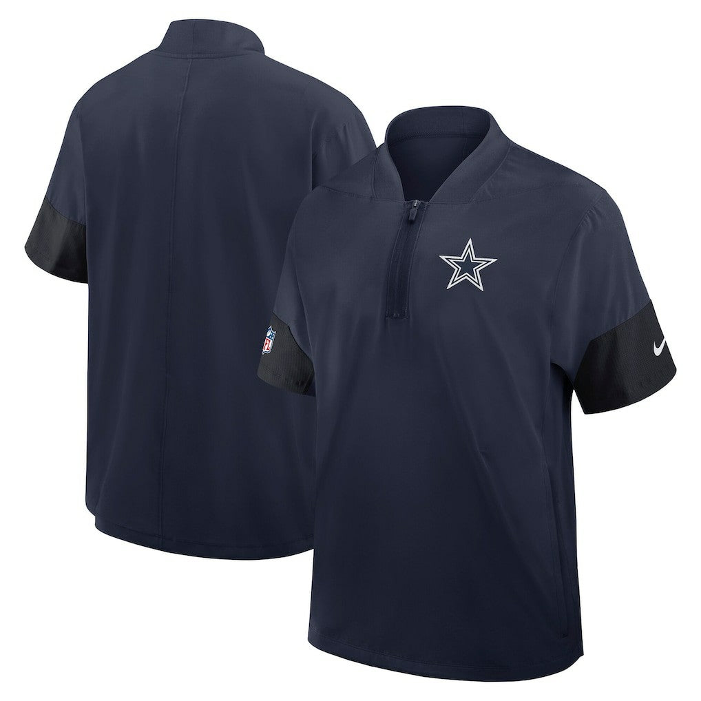 Sideline Short Sleeve Quarter-Zip Dri-FIT Coach Jacket - Dallas Cowboys Jackets