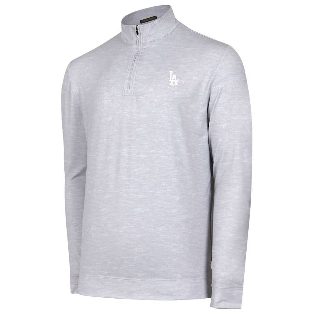 Gray Los Angeles Dodgers Sublime Tri-Blend Quarter-Zip Jacket