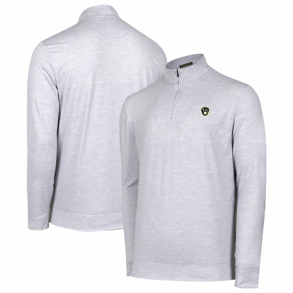 Gray Milwaukee Brewers Sublime Tri-Blend Quarter-Zip Jacket