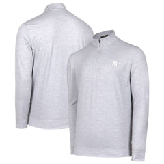 Gray New York Yankees Sublime Tri-Blend Quarter-Zip Jacket
