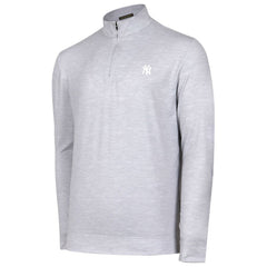 Gray New York Yankees Sublime Tri-Blend Quarter-Zip Jacket