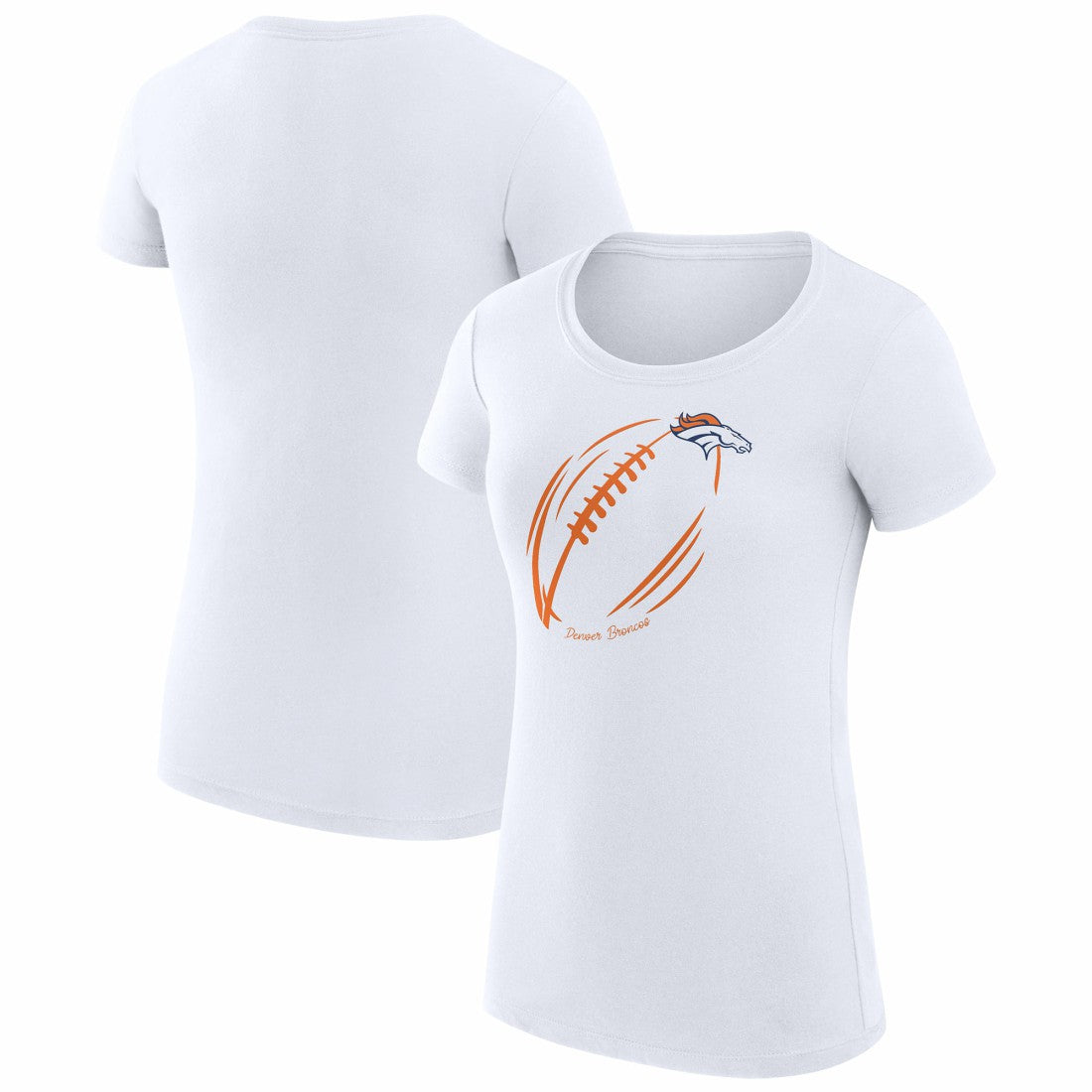 G-III 4Her by Carl Banks Women's Super-Slim Fit Lightweight Subtle Football T-Shirt - Denver Broncos T-shirts