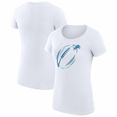 G-III 4Her by Carl Banks Women's Super-Slim Fit Lightweight Subtle Football T-Shirt - Detroit Lions T-shirts
