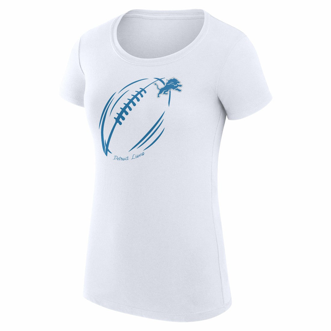 G-III 4Her by Carl Banks Women's Super-Slim Fit Lightweight Subtle Football T-Shirt - Detroit Lions T-shirts