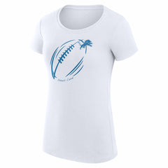 G-III 4Her by Carl Banks Women's Super-Slim Fit Lightweight Subtle Football T-Shirt - Detroit Lions T-shirts