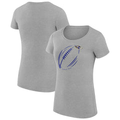 G-III 4Her by Carl Banks Women's Super-Slim Fit Lightweight Subtle Football T-Shirt - Baltimore Ravens T-shirts